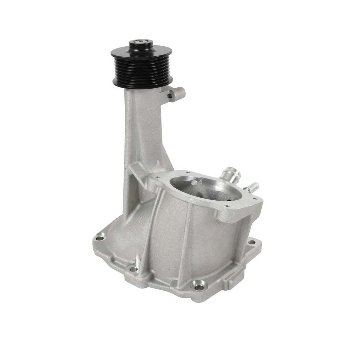 Supercharger snout rebuild housing with black pulley and side bracket mount