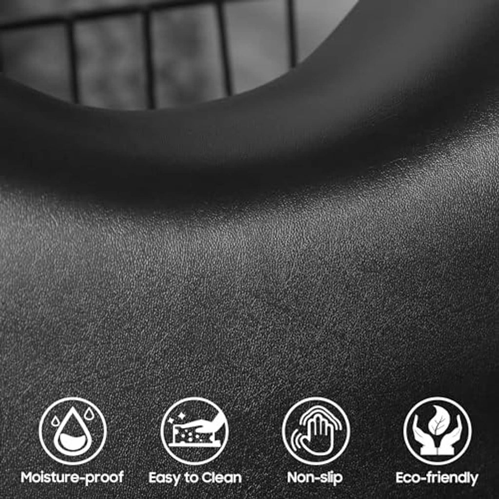 Black textured cushion surface with fine-grain finish