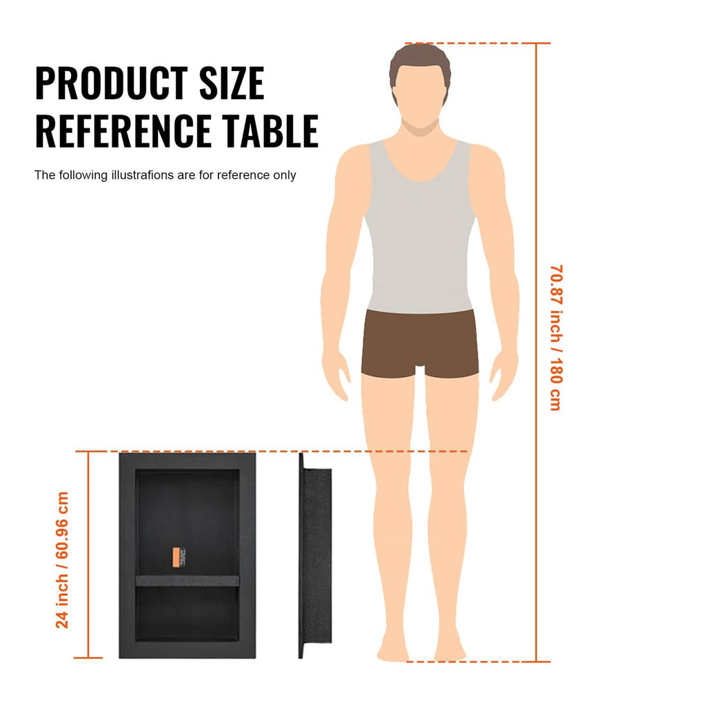 Shower niche size reference, 16 x 12 in double recessed insert with 2 in depth