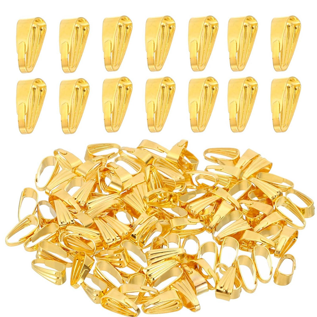 Gold tone snap bail hook pinch charm, textured loop, small alloy bail