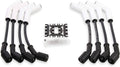 Spark plug wire set with white ceramic boots and black wire leads