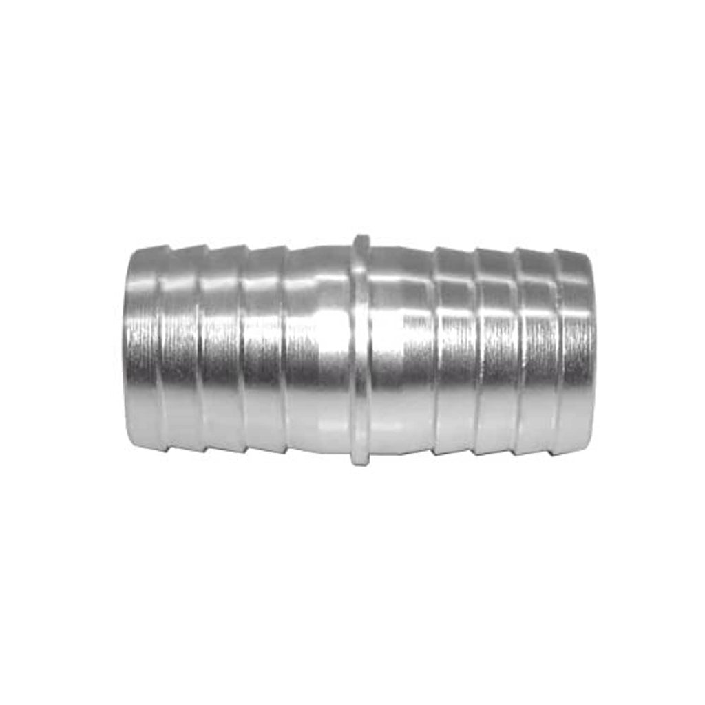 Metal radiator hose barb adapter coupler, ribbed straight connector, 1-1/2 inch
