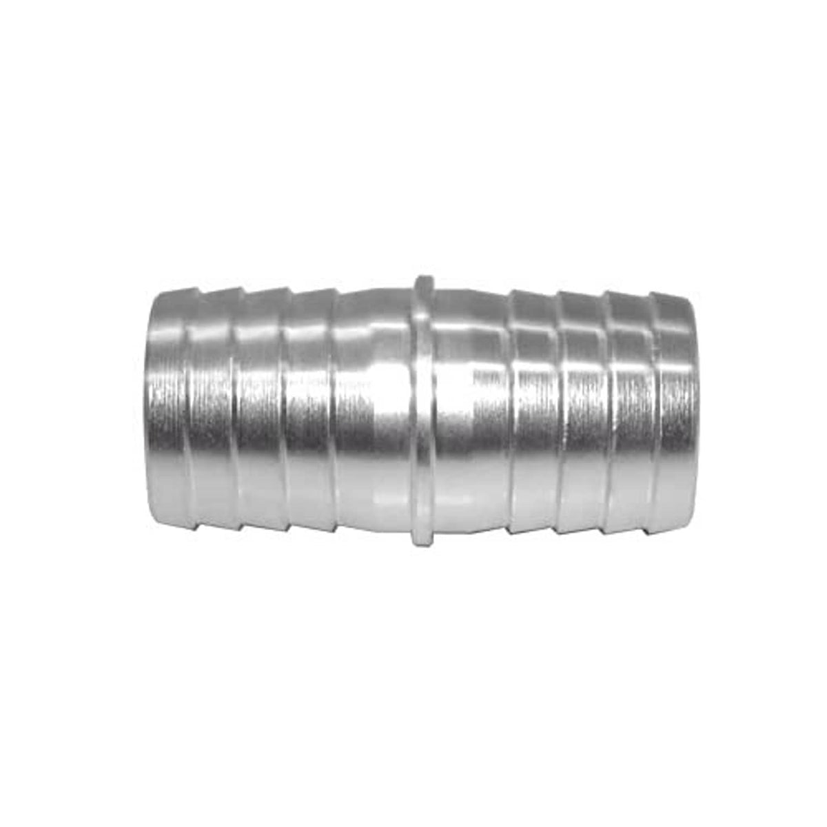 Metal radiator hose barb adapter coupler, ribbed straight connector, 1-1/2 inch