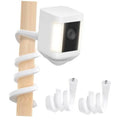 White flexible twist mount kit with mounting base, spiral arms, and hardware screws