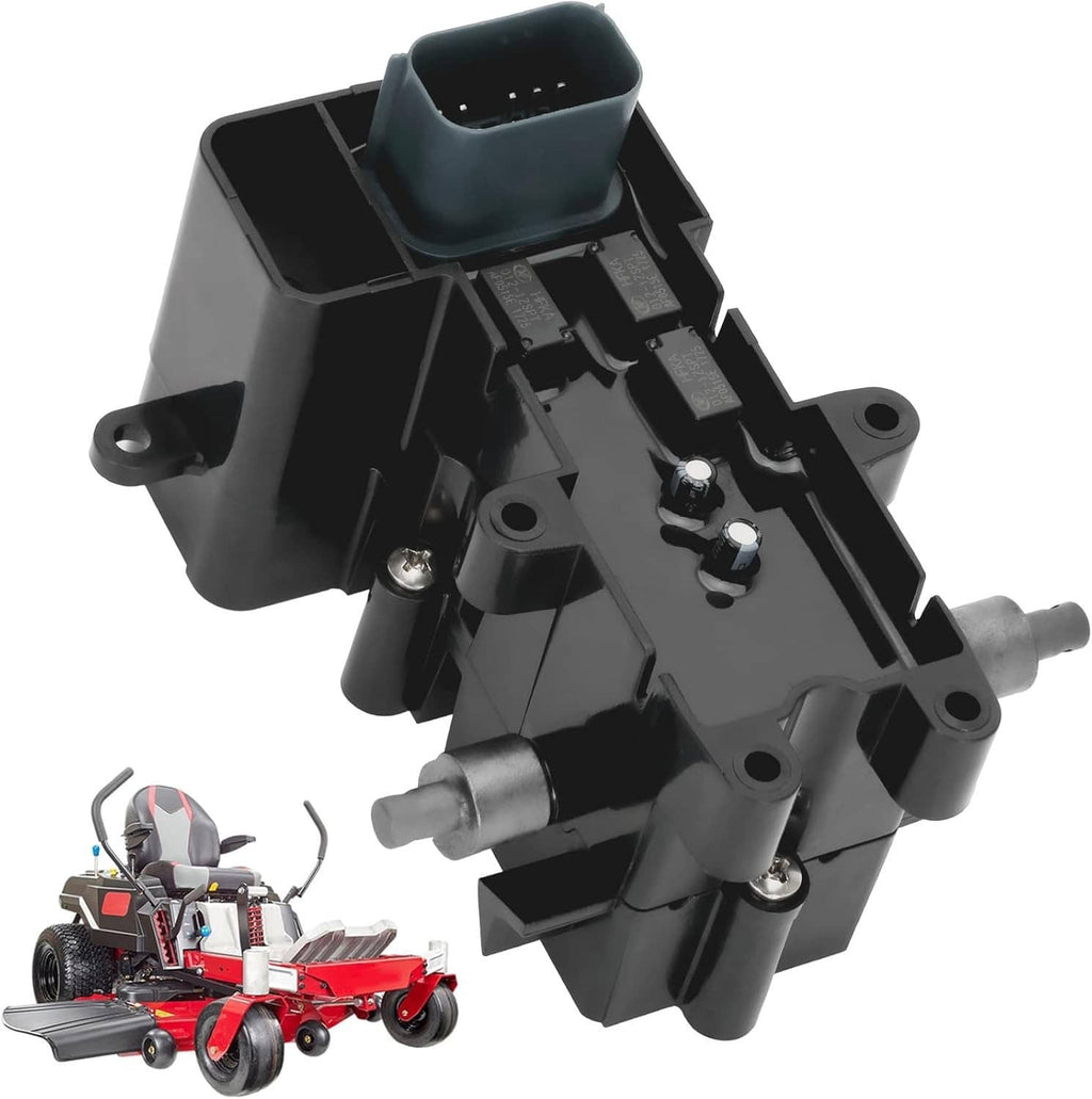 Brake control module angled view, black housing with multi-pin connector and mounting tabs