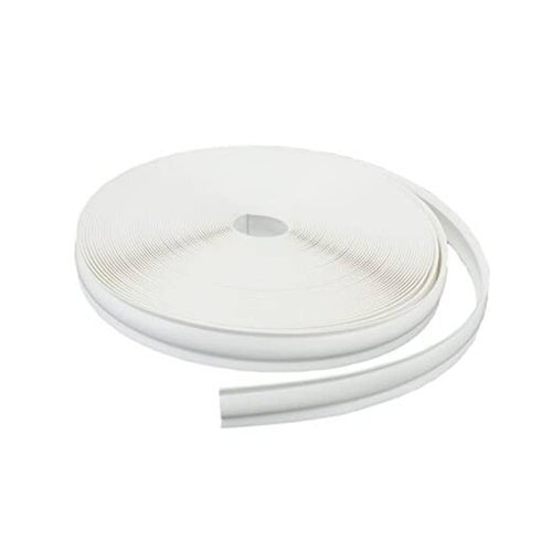 White RV vinyl trim molding insert roll with flexible edge strip