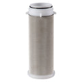 White spin-down sediment filter cartridge with metal mesh screen and top cap