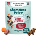 Soft & chewy beef dog treat value bag with meaty tenders and real beef claims
