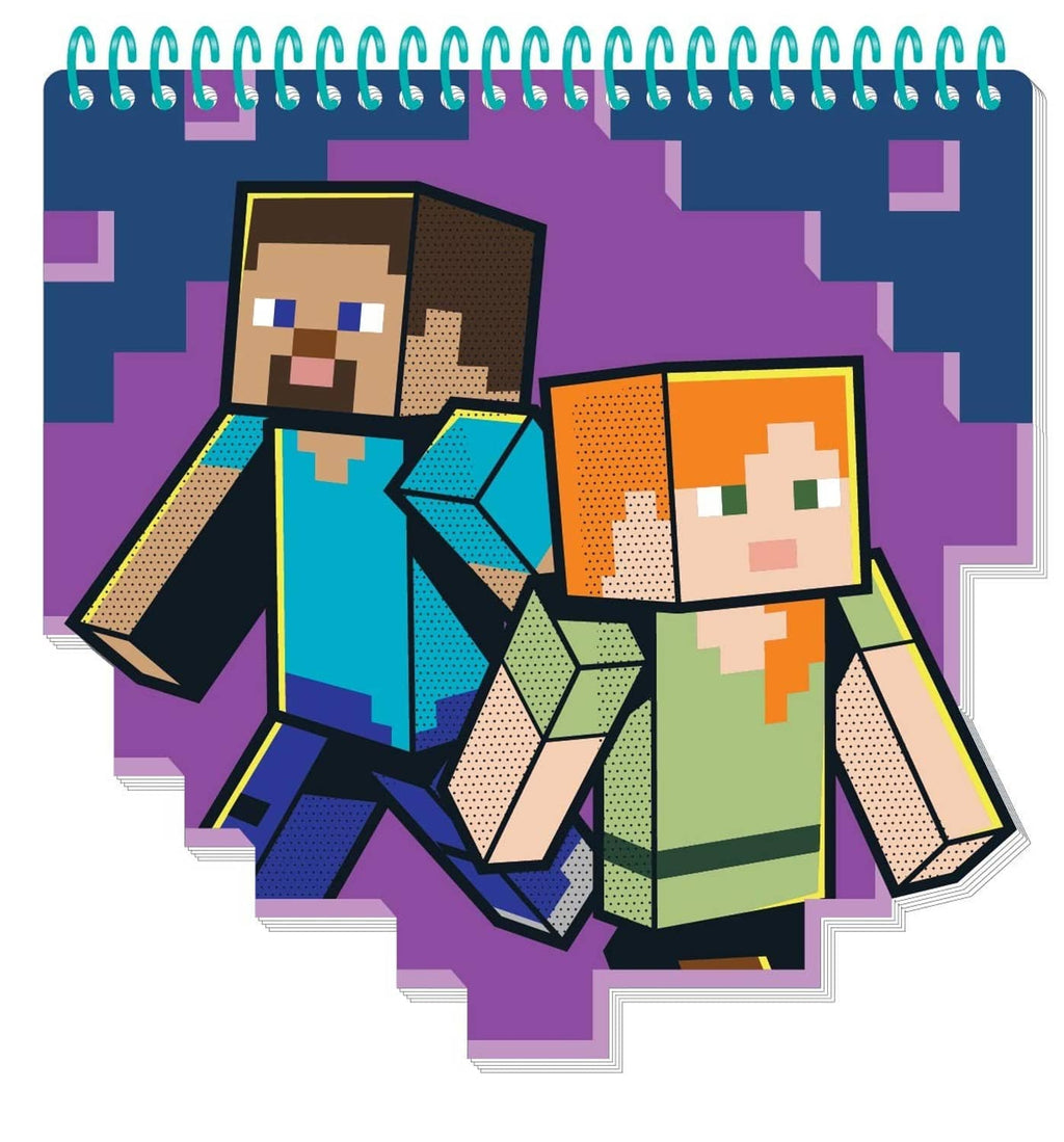 Minecraft character sticker cutout of two pixel players standing together