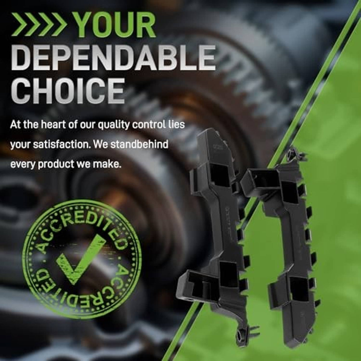 Black bumper bracket with multiple mounting tabs and connection slots