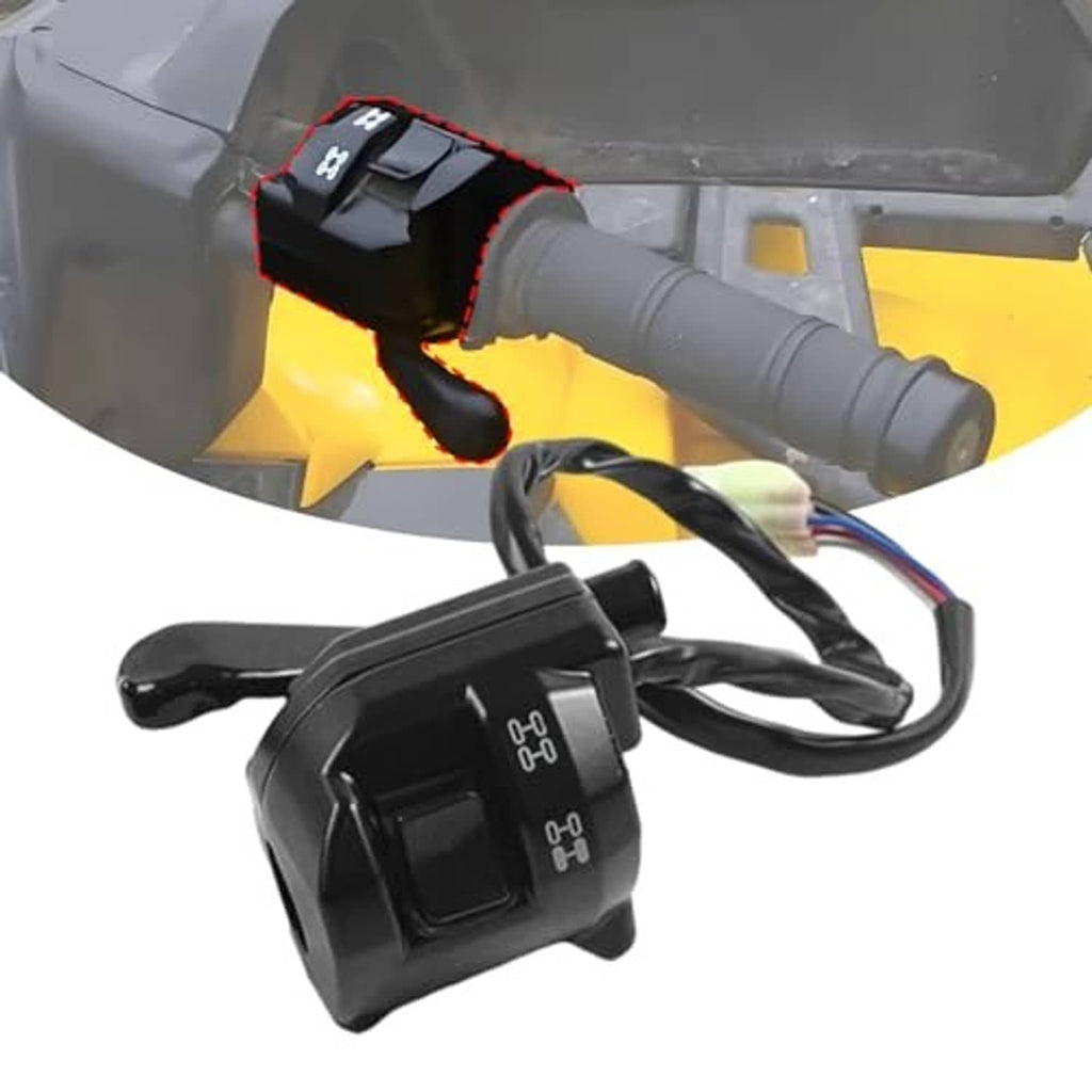 Throttle lever handle assembly with 4x4 switch, black rocker switch and gray grip