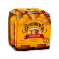 Bundaberg Ginger Beer 4-pack carrier with four amber bottles, 12.7 fl oz each