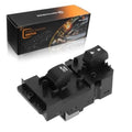 Power window switch module with button top, black plastic and mounting base