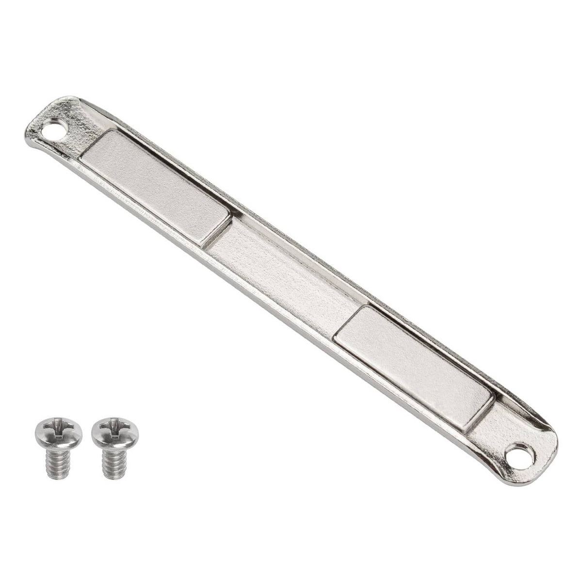 Stainless steel gray U-channel shower door magnet strip with two mounting screws