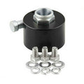 Black steering wheel quick-release disconnect hub for 3/4" shaft with side arm and hardware