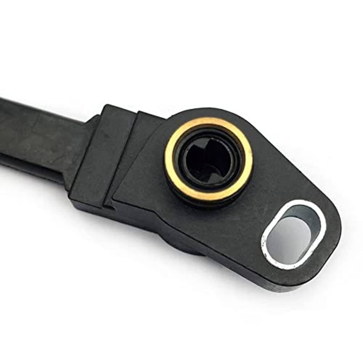 Throttle position sensor gold-ring port on black bracket with mounting hole