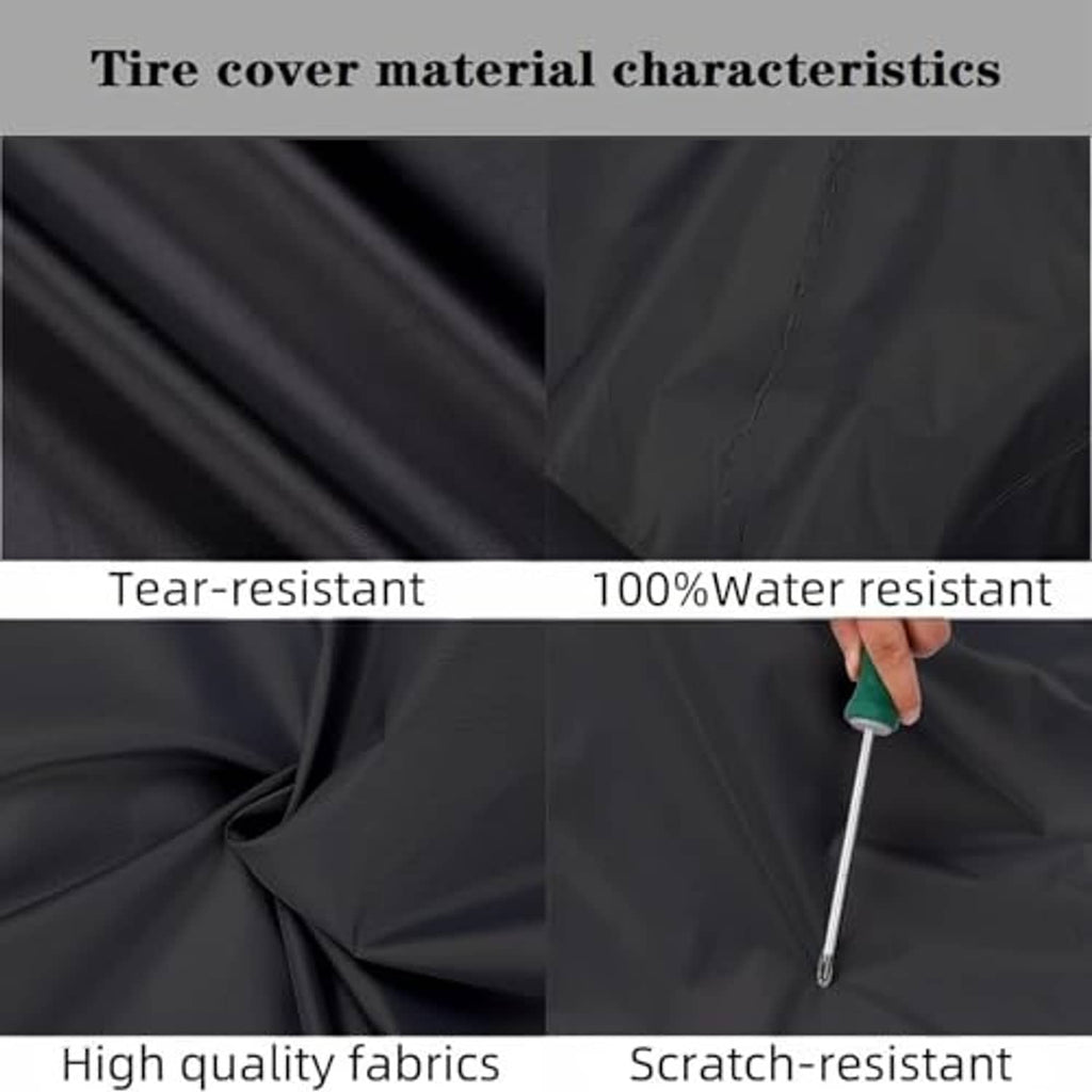 Black tire cover fabric with tear-resistant and water-resistant protection