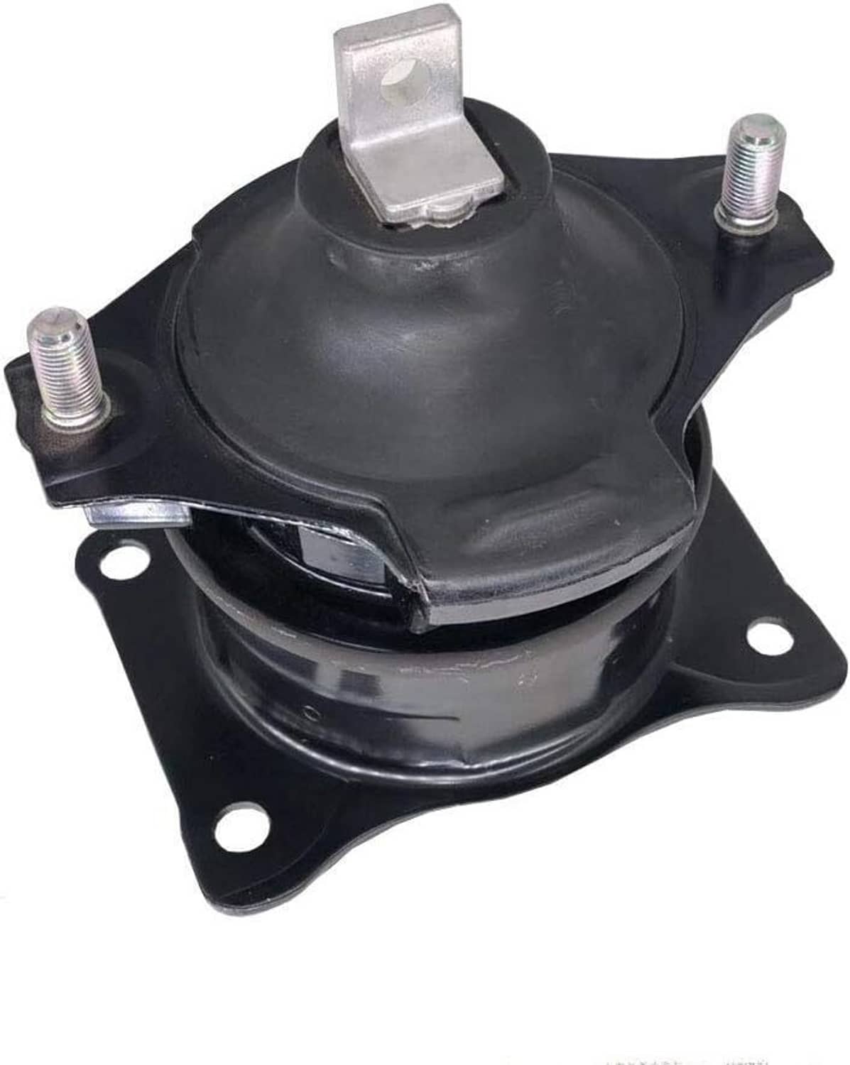 Black engine mount with metal top bracket and circular rubber isolator