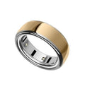 Silver ring cover with glossy finish and inner sensor openings, angled view