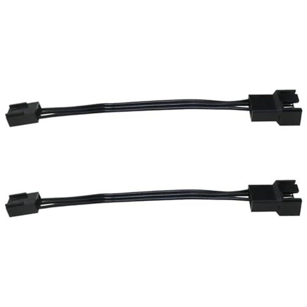 Pair of black PWM-to-3-pin fan cables with 4-pin and 3-pin connectors
