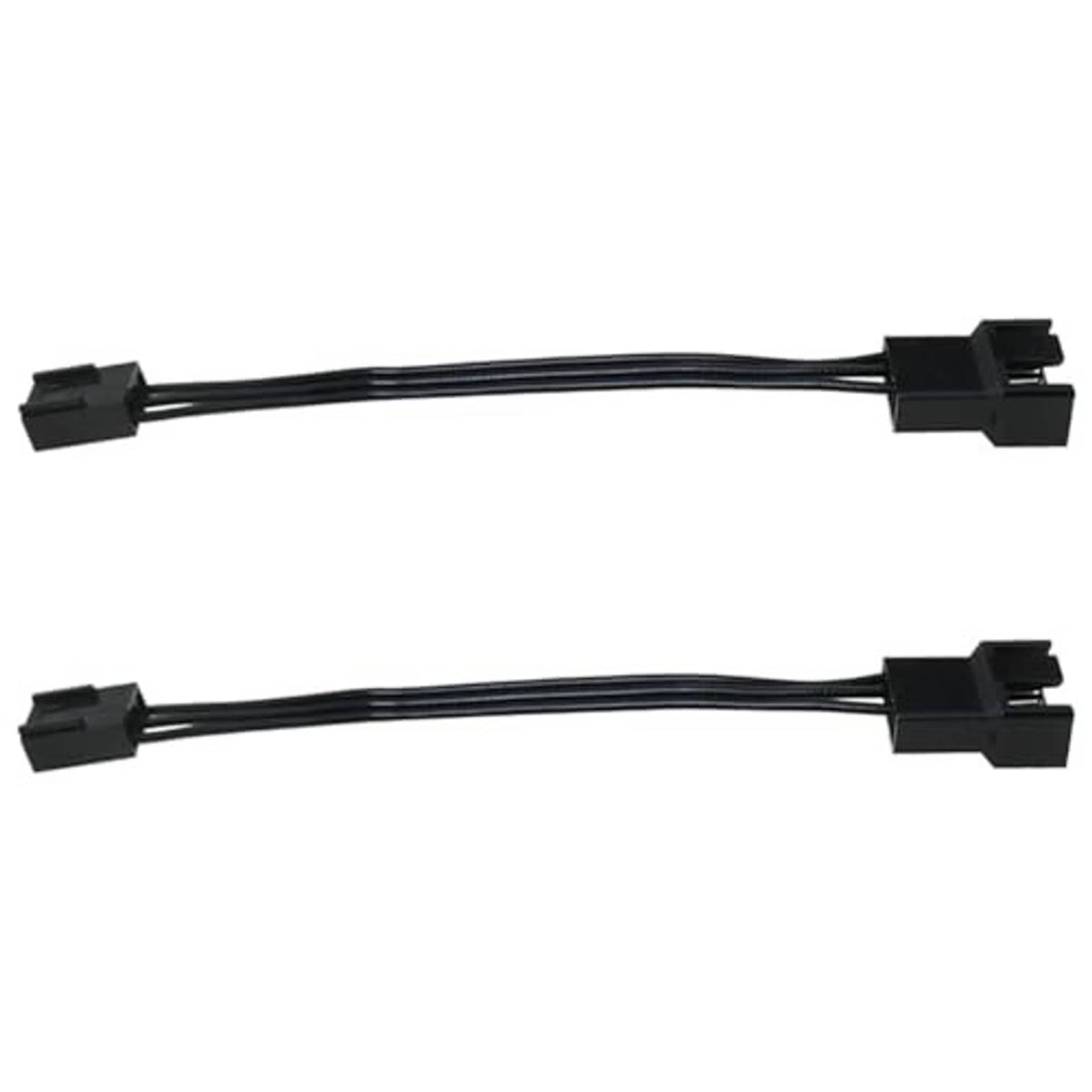 Pair of black PWM-to-3-pin fan cables with 4-pin and 3-pin connectors