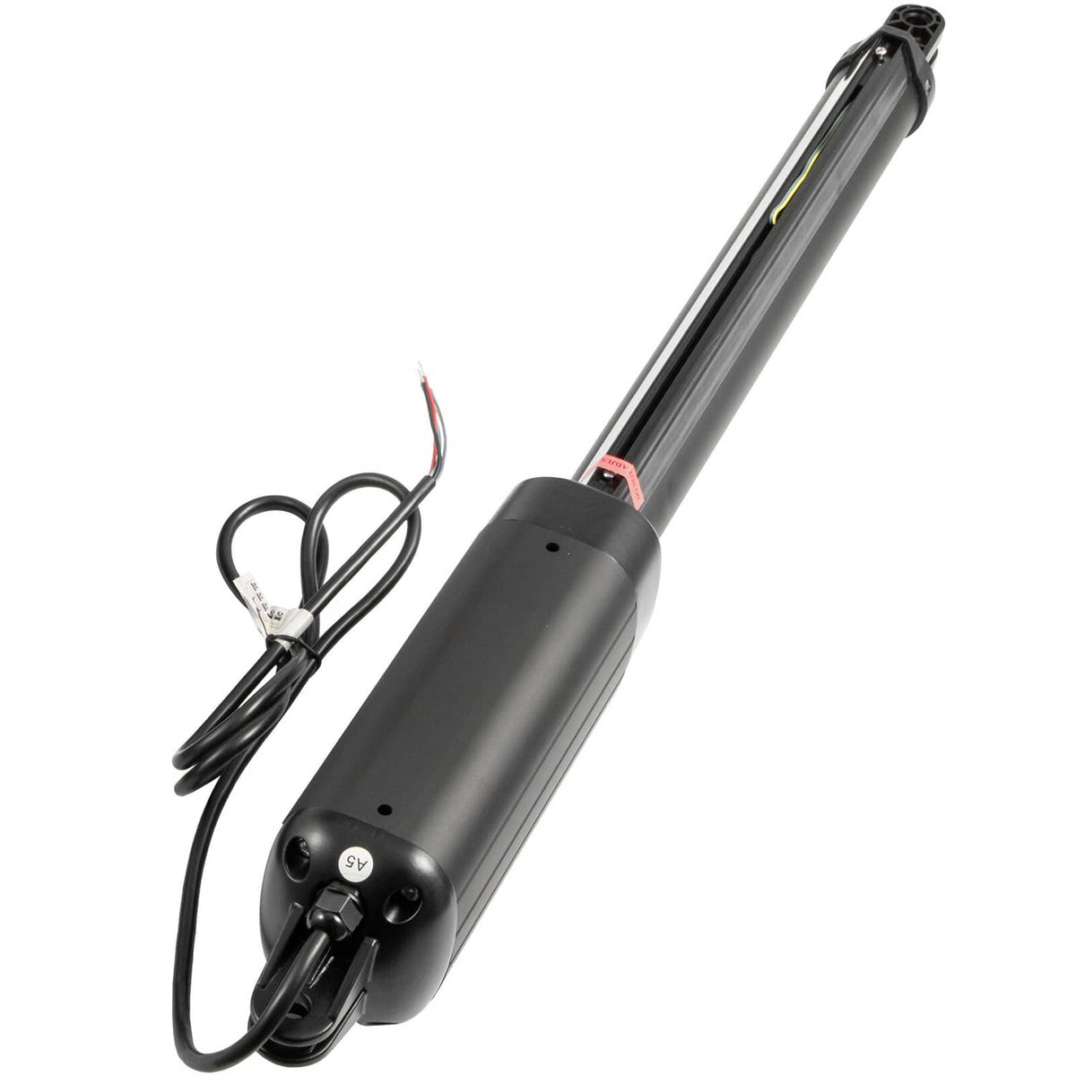Automatic gate opener motor with wiring harness, matte black housing and connector