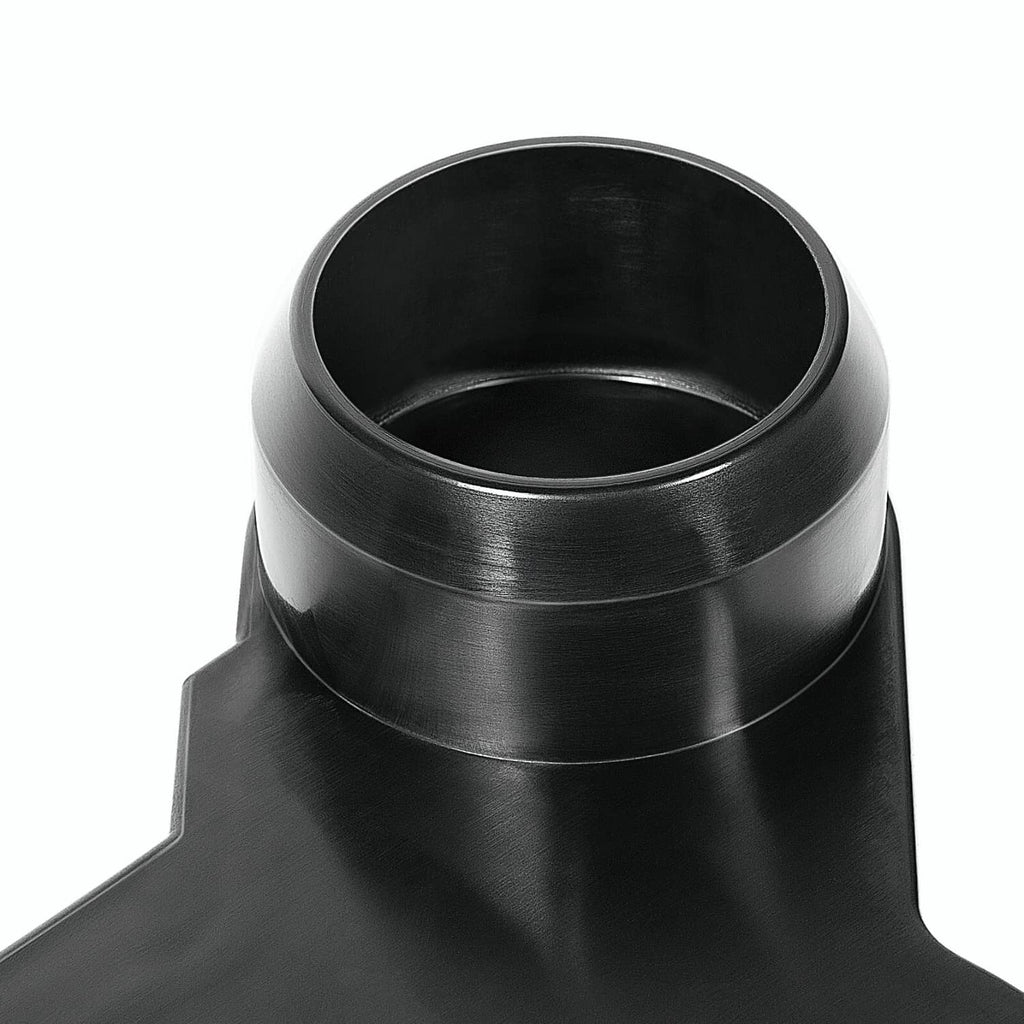 Top view of black cartridge filter manifold replacement central opening