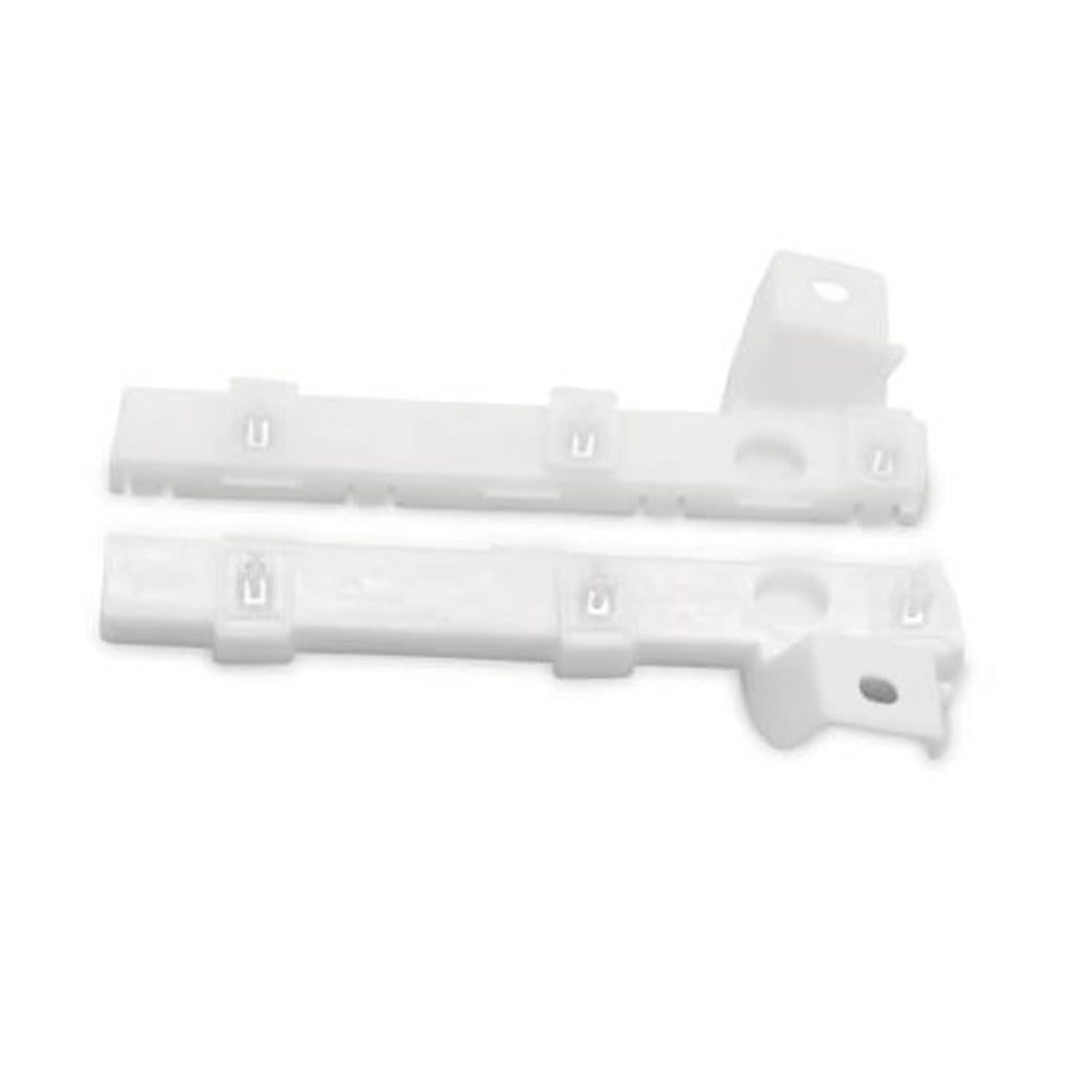 Front bumper grille bracket set, right and left side, white plastic mounting clips