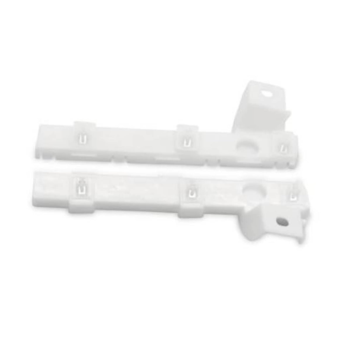 Front bumper grille bracket set, right and left side, white plastic mounting clips