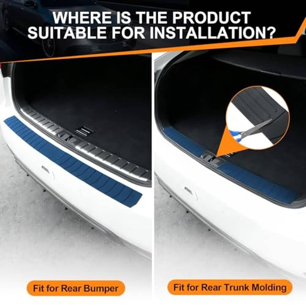 Car rear bumper protector, black rubber strip for rear bumper and rear trunk molding