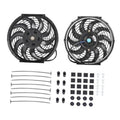 12-inch electric radiator cooling fan kit with two black push-pull fans and mounting hardware