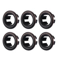 6-pack sink overflow rings, oil rubbed bronze-toned black round rings with clip tabs