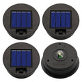 Black round solar light replacement top with blue solar panel and ON/OFF switch