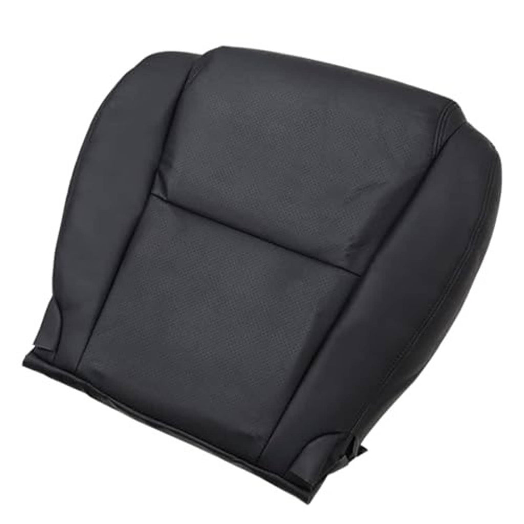 Black perforated seat bottom replacement cover with stitched bolsters and edge tabs