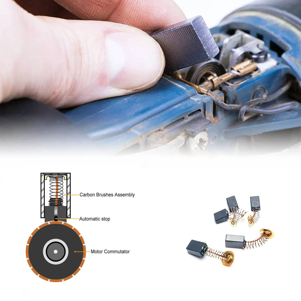 RivetOak RICHERI 60 Pcs Electric Motor Carbon Brushes 10 Different Sizes for BLACK