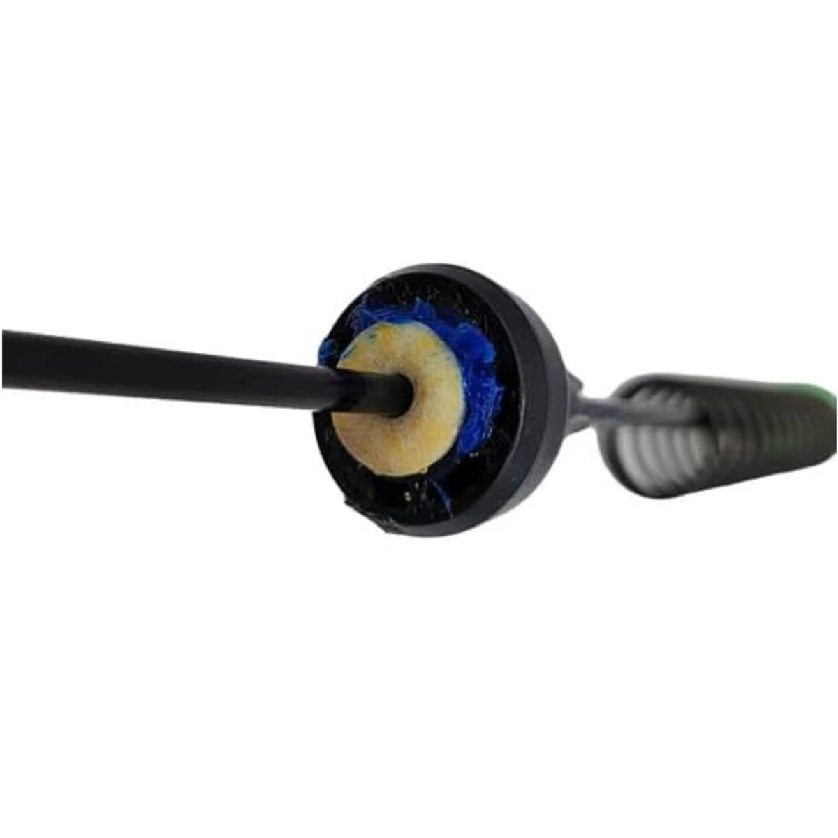 Applicator tip end with black ring and blue grease, for suspension damping parts