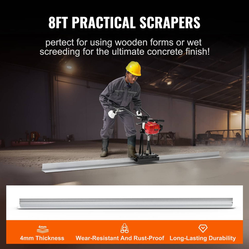 8 ft concrete finishing screed power float with metal blade and red gas engine