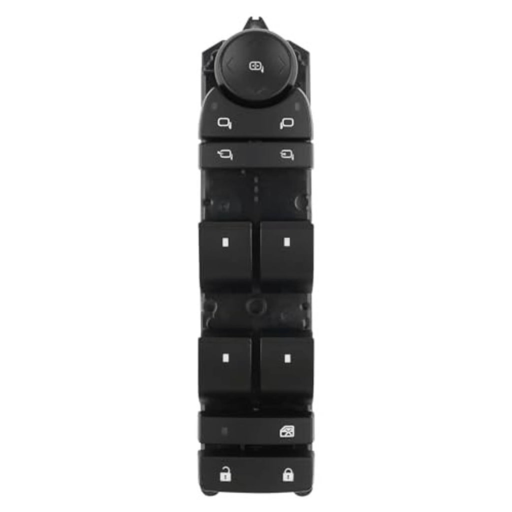Black power window and mirror control panel switch with icon buttons