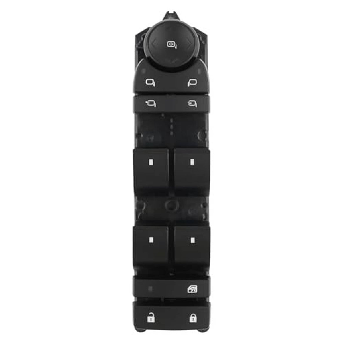 Black power window and mirror control panel switch with icon buttons