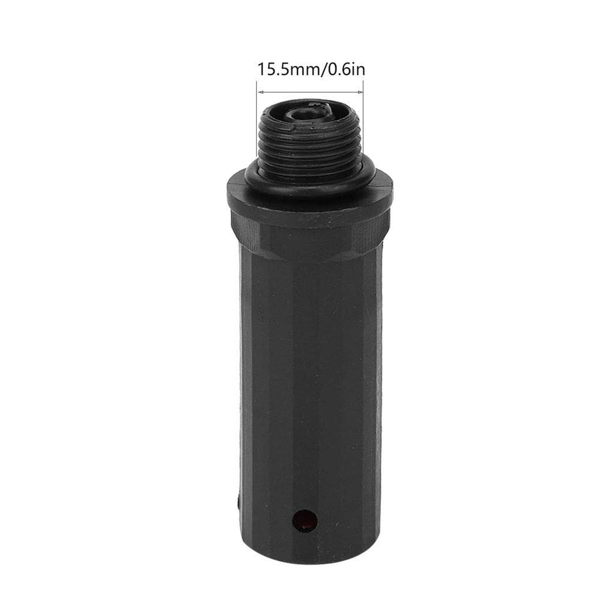 Black compressor piston valve, 15.5 mm size with threaded top