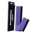 Felt squeegee set with two purple measuring rulers, shown in retail package