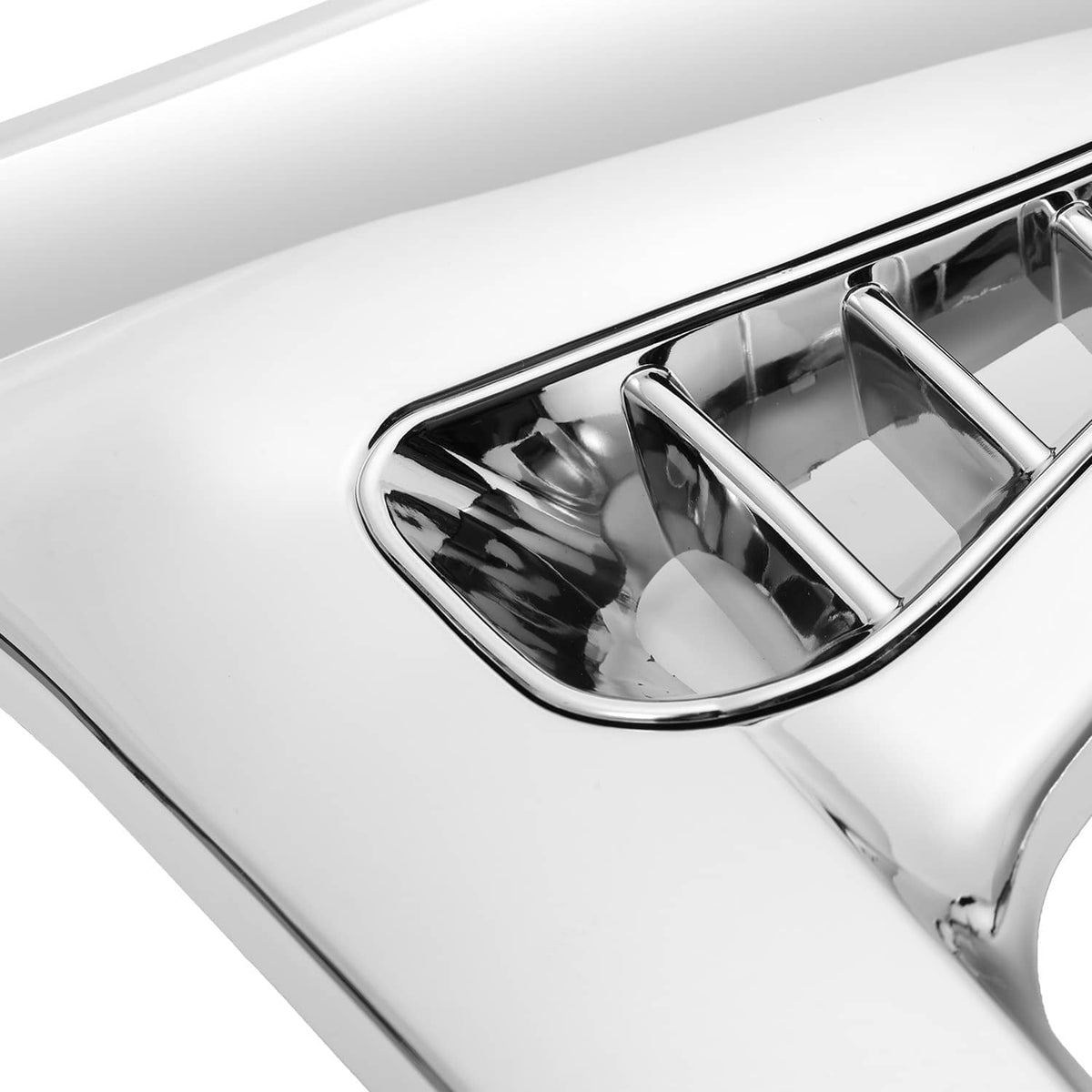 Modified triangle cover for Honda GoldWing, chrome trim with reflective opening