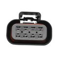 Transfer case shift motor electrical connector, grey multi-pin socket, black housing