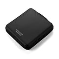 Black hard EVA DVD/CD case with rounded corners and closed zipper storage shell