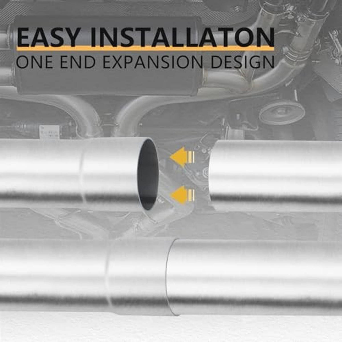 Mild steel exhaust pipe with one-end expansion design for installation and welding