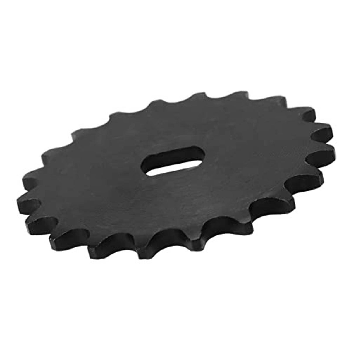 20-tooth carbon steel motor sprocket with oval center opening and toothed edge