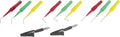 Back probe pin and alligator clip set with red, green, yellow insulated leads