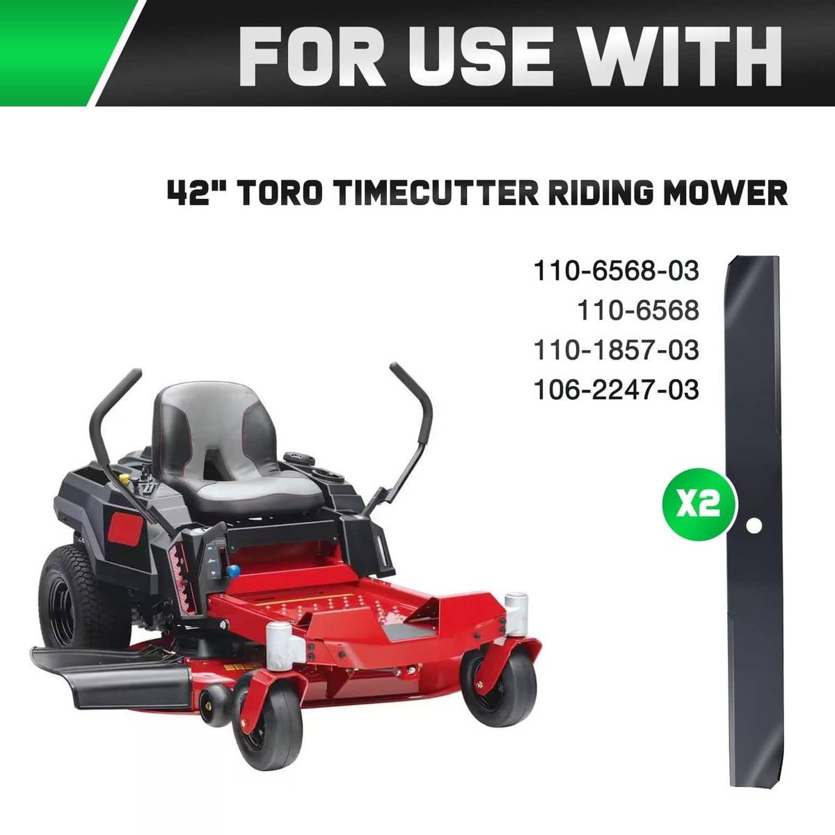Black and red 42-inch toro timecutter riding mower with deck