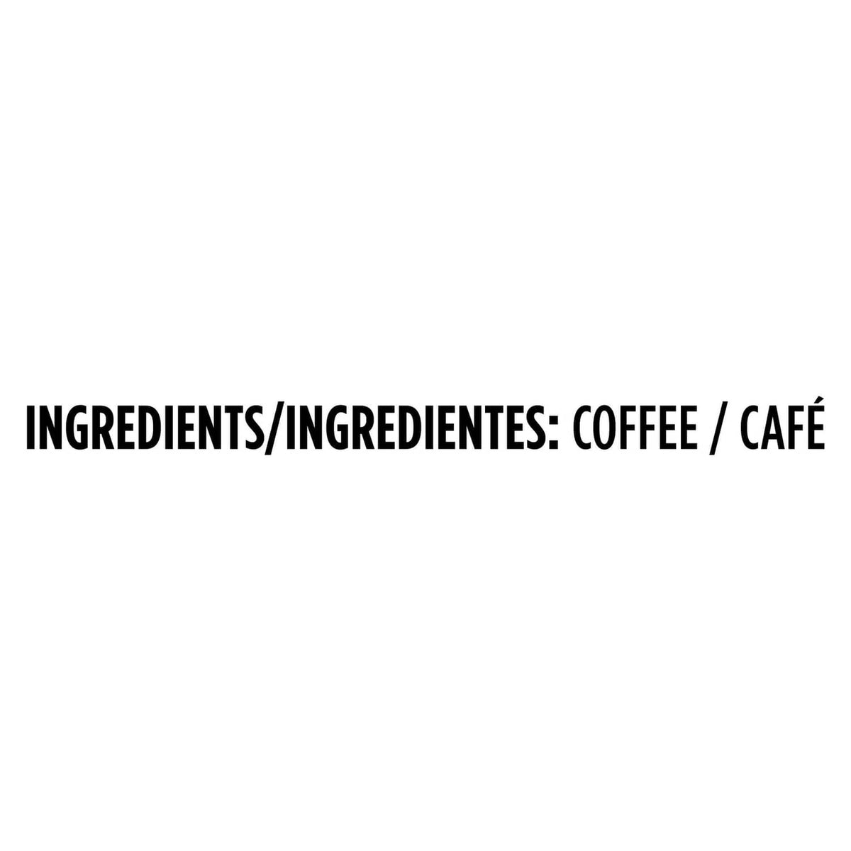 Instant coffee ingredients panel: coffee