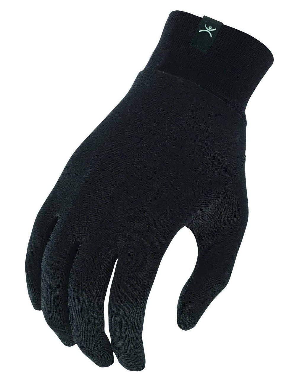 Terramar Thermasilk glove liner, black knit with five-finger design, medium